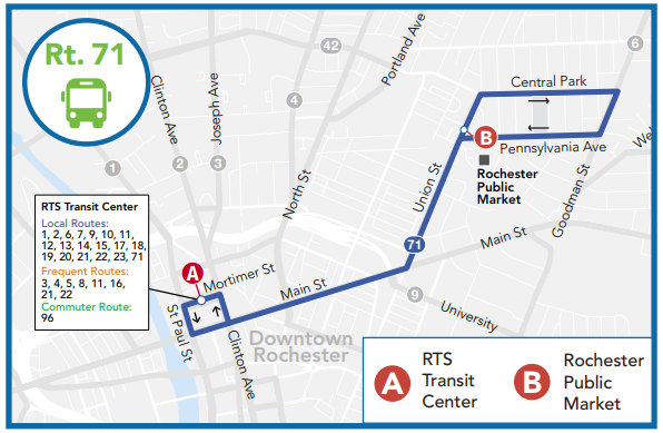 A map of the Route 71 Public Market Special